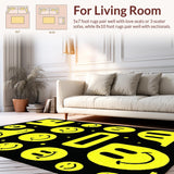 Ultra Soft Area Rug, Non Slip, Stain Resistant, Washable Area Rugs for Living Room, Bedroom, Nostalgic Artistic Expression Mat(Yellow)