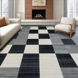 Ultra Soft Area Rug, Non Slip, Stain Resistant, Washable Area Rugs for Living Room, Bedroom, Chic Abstract Tiled Composition(Gray)