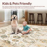 Ultra Soft Area Rug, Non Slip, Stain Resistant, Washable Area Rugs for Living Room, Bedroom, Boho Inspired Beige Runner Non Slip Kitchen Floor(Beige)