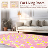 Ultra Soft Area Rug, Non Slip, Stain Resistant, Washable Area Rugs for Living Room, Bedroom, Vibrant Cheerful Petal Composition(Pink)