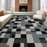 Ultra Soft Area Rug, Non Slip, Stain Resistant, Washable Area Rugs for Living Room, Bedroom, Playful Black and White Pattern(Gray)