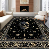 Ultra Soft Area Rug, Non Slip, Stain Resistant, Washable Area Rugs for Living Room, Bedroom, Chic Gothic Artful Design(Black)