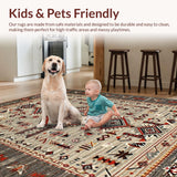 Ultra Soft Area Rug, Non Slip, Stain Resistant, Washable Area Rugs for Living Room, Bedroom, Chic Vintage Inspired Design(Gray)