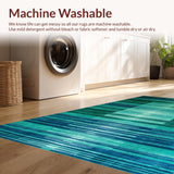 Ultra Soft Area Rug, Non Slip, Stain Resistant, Washable Area Rugs for Living Room, Bedroom, Modern Earthy Geometric Fusion(Blue)