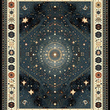 Ultra Soft Area Rug, Non Slip, Stain Resistant, Washable Area Rugs for Living Room, Bedroom, Whimsical Stellar Dreamscape(Blue)