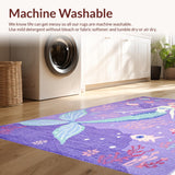 Ultra Soft Area Rug, Non Slip, Stain Resistant, Washable Area Rugs for Living Room, Bedroom, Charming Furry Rainbow Textures(Purple)