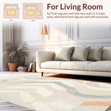 Boho Retreat Runner Showcasing Freeform Chevron Waves and Contrasts(Beige)