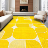 Ultra Soft Area Rug, Non Slip, Stain Resistant, Washable Area Rugs for Living Room, Bedroom, Vibrant Sunny Irregular Aesthetic(Yellow)