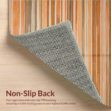 Ultra Soft Area Rug, Non Slip, Stain Resistant, Washable Area Rugs for Living Room, Bedroom, Rich Geometric Textured Statement Piece(Orange)