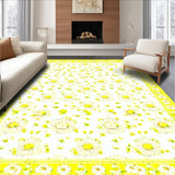 Ultra Soft Area Rug, Non Slip, Stain Resistant, Washable Area Rugs for Living Room, Bedroom, Rustic Yellow Flower Arrangement(Yellow)