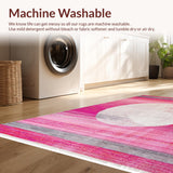 Ultra Soft Area Rug, Non Slip, Stain Resistant, Washable Area Rugs for Living Room, Bedroom, Chic Modern Monochrome Elegance(Pink)
