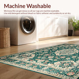 Ultra Soft Area Rug, Non Slip, Stain Resistant, Washable Area Rugs for Living Room, Bedroom, Eclectic Green Floral Arrangement(Green)