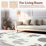 Charming Elephant Themed Transitional Decor(Beige)