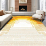 Ultra Soft Area Rug, Non Slip, Stain Resistant, Washable Area Rugs for Living Room, Bedroom, Chic Minimalist Ombre Design(Yellow)