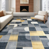 Ultra Soft Area Rug, Non Slip, Stain Resistant, Washable Area Rugs for Living Room, Bedroom, Sleek Modern Tiled Aesthetic(Gray)