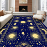 Ultra Soft Area Rug, Non Slip, Stain Resistant, Washable Area Rugs for Living Room, Bedroom, Artistic Celestial Vision Elements(Blue)