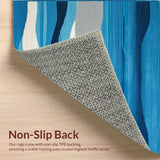 Ultra Soft Area Rug, Non Slip, Stain Resistant, Washable Area Rugs for Living Room, Bedroom, Serene Coastal Abstract Design(Blue)