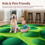 Ultra Soft Area Rug, Non Slip, Stain Resistant, Washable Area Rugs for Living Room, Bedroom, Interactive Toddler Race Car Mat for Toy Rooms(Green)