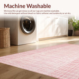 Ultra Soft Area Rug, Non Slip, Stain Resistant, Washable Area Rugs for Living Room, Bedroom, Contemporary Fluffy Abstract Style(Pink)