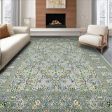 Ultra Soft Area Rug, Non Slip, Stain Resistant, Washable Area Rugs for Living Room, Bedroom, Sophisticated Ethnic Floral Arrangement(Gray)