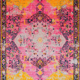 Ultra Soft Area Rug, Non Slip, Stain Resistant, Washable Area Rugs for Living Room, Bedroom, Rustic Textured Vintage Aesthetic(Pink)