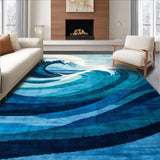 Tranquil Coastal Blue Tidal Motif(Blue)