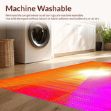 Ultra Soft Area Rug, Non Slip, Stain Resistant, Washable Area Rugs for Living Room, Bedroom, Vibrant Multicolor Abstract Expression(Orange)