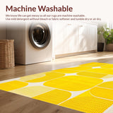 Ultra Soft Area Rug, Non Slip, Stain Resistant, Washable Area Rugs for Living Room, Bedroom, Vibrant Sunny Irregular Aesthetic(Yellow)