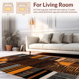 Ultra Soft Area Rug, Non Slip, Stain Resistant, Washable Area Rugs for Living Room, Bedroom, Eclectic Tiger Skin Aesthetic(Orange)