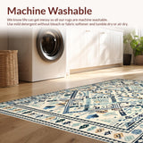 Ultra Soft Area Rug, Non Slip, Stain Resistant, Washable Area Rugs for Living Room, Bedroom, Contemporary Light Gray Aesthetic(White)