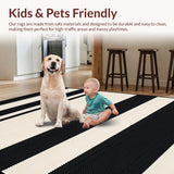 Ultra Soft Area Rug, Non Slip, Stain Resistant, Washable Area Rugs for Living Room, Bedroom, Vibrant Modern Textured Lines(Beige)