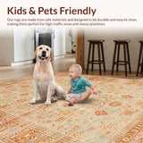 Ultra Soft Area Rug, Non Slip, Stain Resistant, Washable Area Rugs for Living Room, Bedroom, Sophisticated Neutral Trellis Style(Beige)