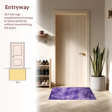 Ultra Soft Area Rug, Non Slip, Stain Resistant, Washable Area Rugs for Living Room, Bedroom, Delicate Ethereal Cloud Motif(Purple)