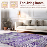 Ultra Soft Area Rug, Non Slip, Stain Resistant, Washable Area Rugs for Living Room, Bedroom, Dynamic Abstract Expressionist Theme(Purple)