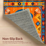 Ultra Soft Area Rug, Non Slip, Stain Resistant, Washable Area Rugs for Living Room, Bedroom, Rustic Earthy Toned Decor Piece(Orange)