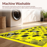 Ultra Soft Area Rug, Non Slip, Stain Resistant, Washable Area Rugs for Living Room, Bedroom, Elegant Floral Hexagonal Arrangement(Yellow)