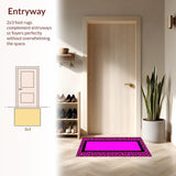 Ultra Soft Area Rug, Non Slip, Stain Resistant, Washable Area Rugs for Living Room, Bedroom, Stylish Colorful Cheetah Print(Pink)