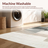 Ultra Soft Area Rug, Non Slip, Stain Resistant, Washable Area Rugs for Living Room, Bedroom, Sleek Geometric Soft Gray Palette(Gray)