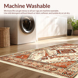 Ultra Soft Area Rug, Non Slip, Stain Resistant, Washable Area Rugs for Living Room, Bedroom, Tribal Farmhouse Warm Beige Bedroom Washable Carpet(Beige)