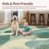 Ultra Soft Area Rug, Non Slip, Stain Resistant, Washable Area Rugs for Living Room, Bedroom, Chic Scalloped Bow Design Area Rug with Cute Aesthetic Appeal(Gray)
