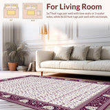 Ultra Soft Area Rug, Non Slip, Stain Resistant, Washable Area Rugs for Living Room, Bedroom, Luxe Monochrome Abstract Style(Purple)
