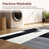 Ultra Soft Area Rug, Non Slip, Stain Resistant, Washable Area Rugs for Living Room, Bedroom, Sleek Abstract Grey Geometric Arrangement(Gray)