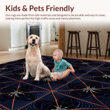 Ultra Soft Area Rug, Non Slip, Stain Resistant, Washable Area Rugs for Living Room, Bedroom, Chic Gothic Circle Bath Rug(Black)