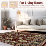Ultra Soft Area Rug, Non Slip, Stain Resistant, Washable Area Rugs for Living Room, Bedroom, Fuzzy Runner for Decor(Red)
