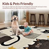 Ultra Soft Area Rug, Non Slip, Stain Resistant, Washable Area Rugs for Living Room, Bedroom, Rustic Neutral Toned Decor(Gray)
