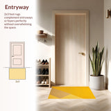 Ultra Soft Area Rug, Non Slip, Stain Resistant, Washable Area Rugs for Living Room, Bedroom, Contemporary Bold Yellow Kids Playroom Durable Rug(Yellow)