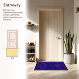 Ultra Soft Area Rug, Non Slip, Stain Resistant, Washable Area Rugs for Living Room, Bedroom, Contemporary Bold Dragon Imagery(Purple)