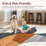 Ultra Soft Area Rug, Non Slip, Stain Resistant, Washable Area Rugs for Living Room, Bedroom, Elegant Earthy Wavy Motif(Gray)