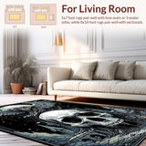 Ultra Soft Area Rug, Non Slip, Stain Resistant, Washable Area Rugs for Living Room, Bedroom, Edgy Halloween Themed Decor(Gray)