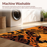 Ultra Soft Area Rug, Non Slip, Stain Resistant, Washable Area Rugs for Living Room, Bedroom, Striking Exotic Tiger Skin Motif(Brown)